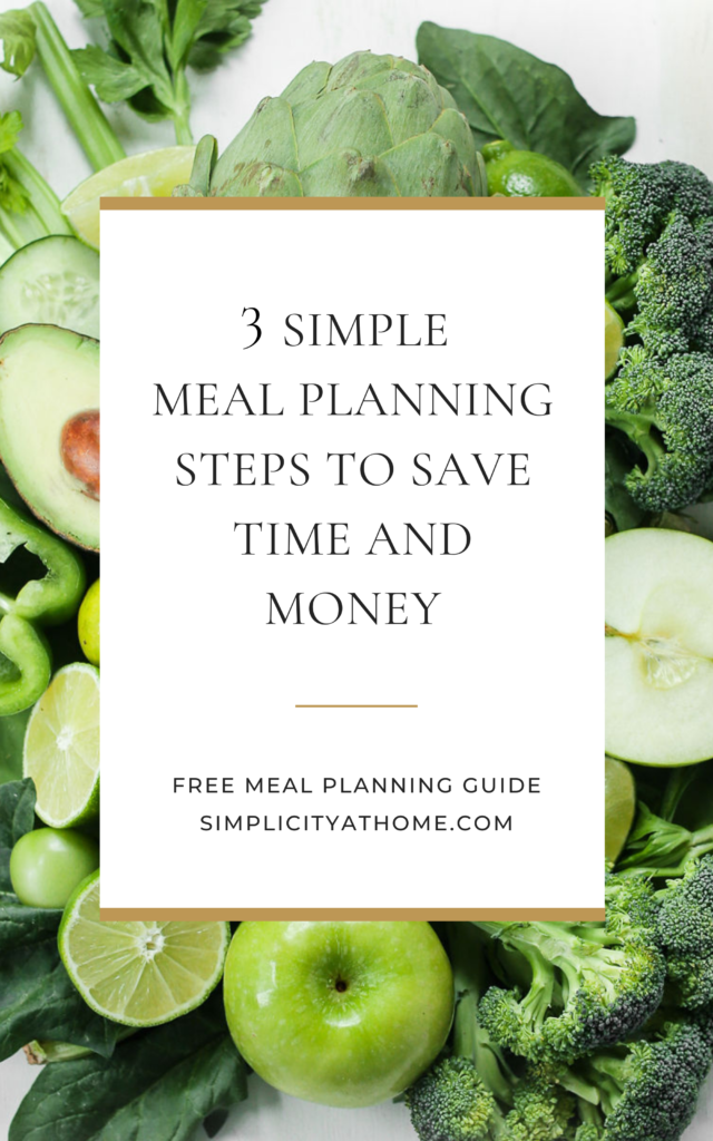 Fee simple minimal meal planning guide to save time and money.