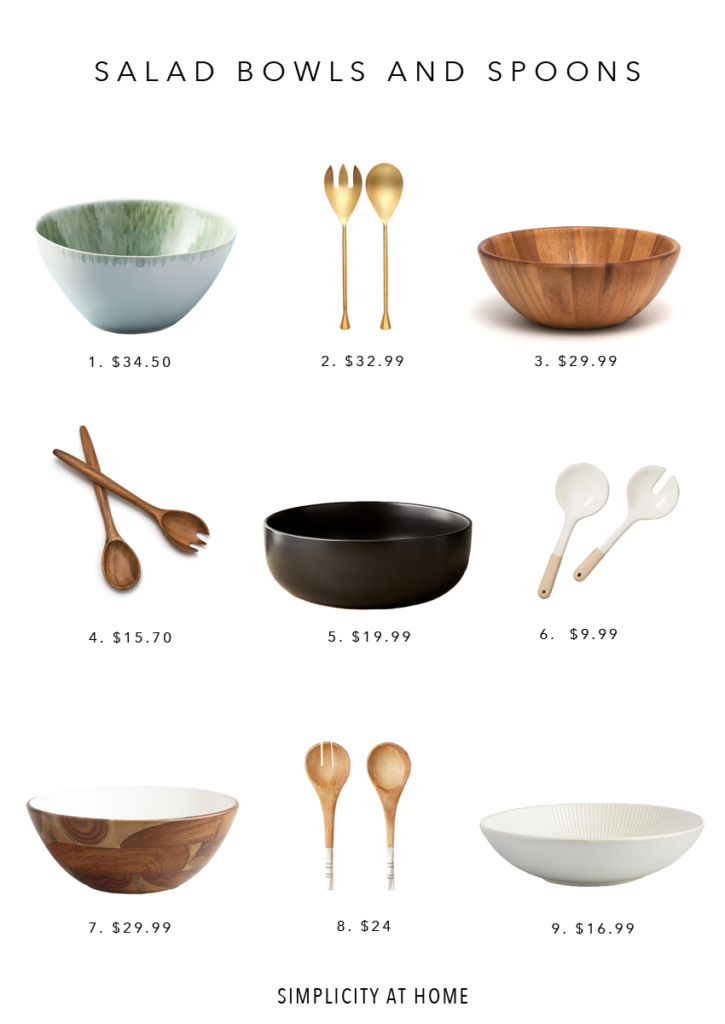 Salad bowls and salad spoons for your home and entertaining.